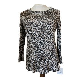 Leopard Print Long Sleeved Top Size L